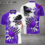 Maxcorners Bowling And Pins Plame Monster Hand Premium Multicolor Option Personalized Name 3D Shirt