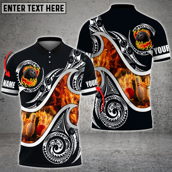 Maxcorners Strong Fire Pattern Premium Customized Name 3D Shirt