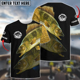 Maxcorners Personalized Walleye Fishing Custom Name 3D Shirts