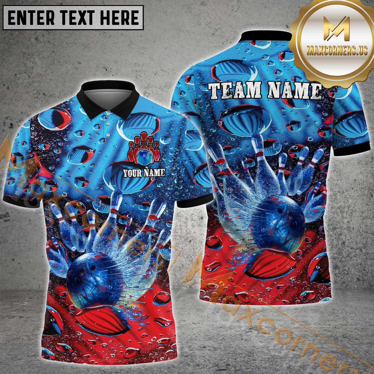 Maxcorners Ball Bowling Jersey Multicolor Options Personalized Name, Team Name 3D Shirt