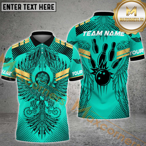 Maxcorners Eagle Bowling Jersey Multicolor Options Personalized Name, Team Name 3D Shirt