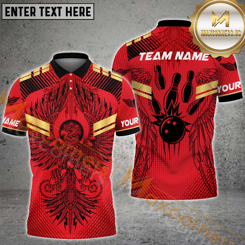 Maxcorners Eagle Bowling Jersey Multicolor Options Personalized Name, Team Name 3D Shirt