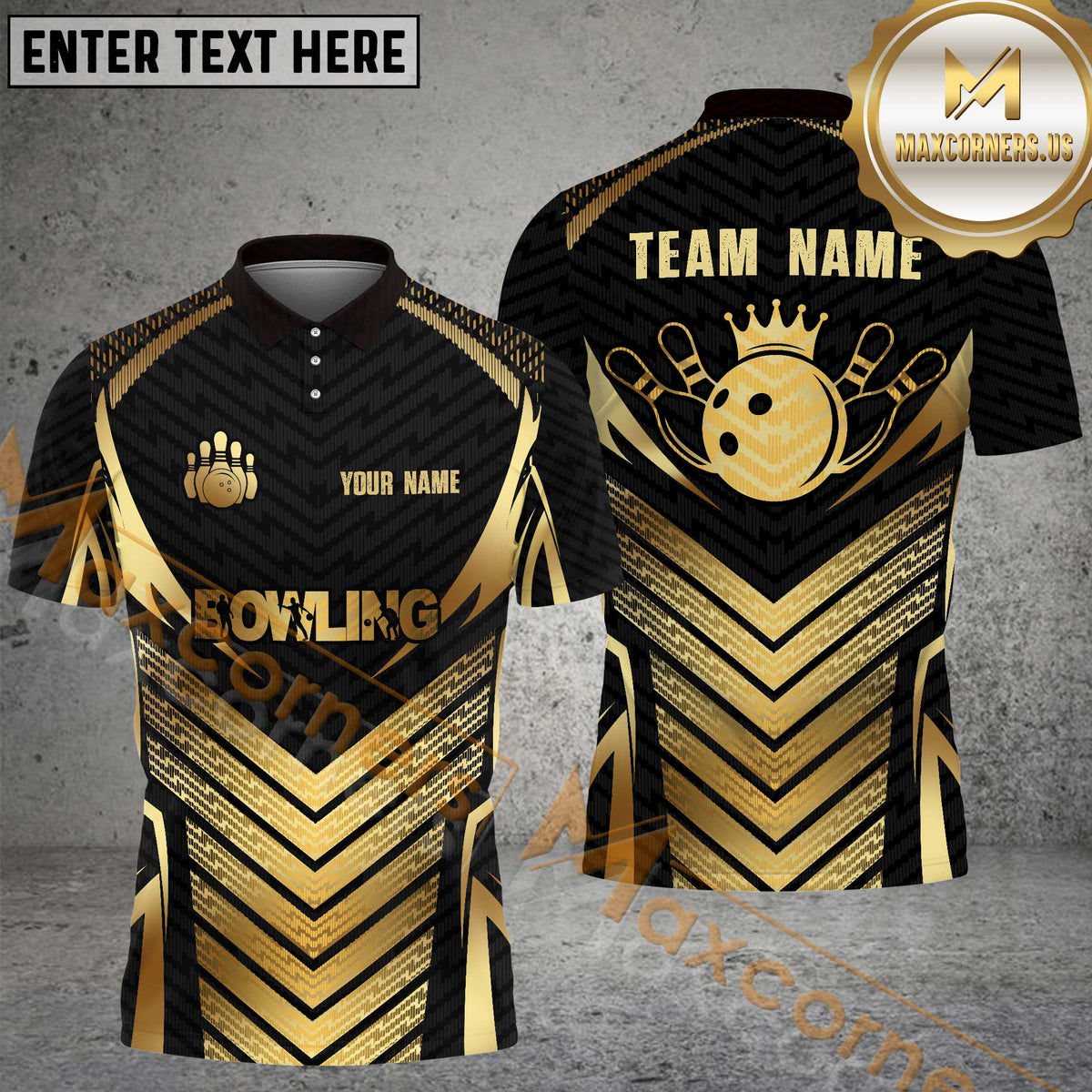 Maxcorners Premium Bowling Jersey Multicolor Options Personalized Name, Team Name 3D Shirt