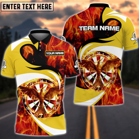 Maxcorners Flaming Phoenix Darts Multicolor Option Personalized Name 3D Shirt