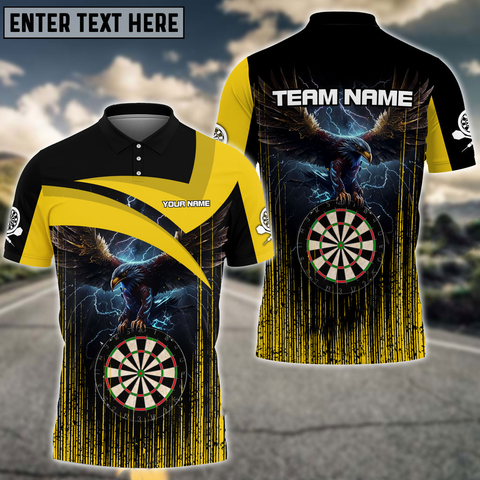 Maxcorners Thunder Eagle Darts Multicolor Option Personalized Name 3D Shirt