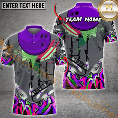 Maxcorners Graffiti Bowling Jersey Multicolor Options Personalized Name, Team Name 3D Shirt