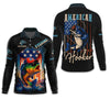 Maxcorners American Hooker Fishing UPF Shirts, American Flag Fish Shirt, Long Sleeve Fishing Shirts, Personalized Fishing Gifts