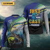 Maxcorners Just One More Cast I Promise UPF Fishing Shirts, Funny Fishing Shirts, Fishing Shirt For Men