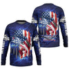 Maxcorners American Hooker Fishing UPF Shirts, American Flag Fish Shirt, UV Shirts For Men, Long Sleeve Fishing Shirts