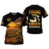 Maxcorners Fishing Is My Anger Management, Hooded UPF Shirt, UV Shirts For Men, Long Sleeve Fishing Shirts, Mens Casual Shirts