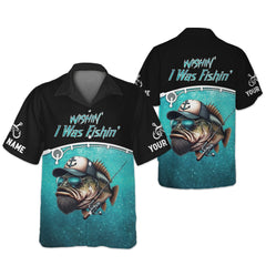 Maxcorners Wishin I Was Fishin UV Shirts For Men, Long Sleeve Fishing Shirts, Fishing UPF Shirts, Funny Fishing Shirt
