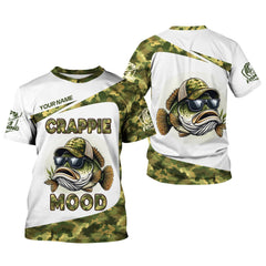 Maxcorners Crappie Mood Camo Fishing Shirt,  SPF Shirts For Men, Gag Gifts For Men, Men Long Sleeve Shirt