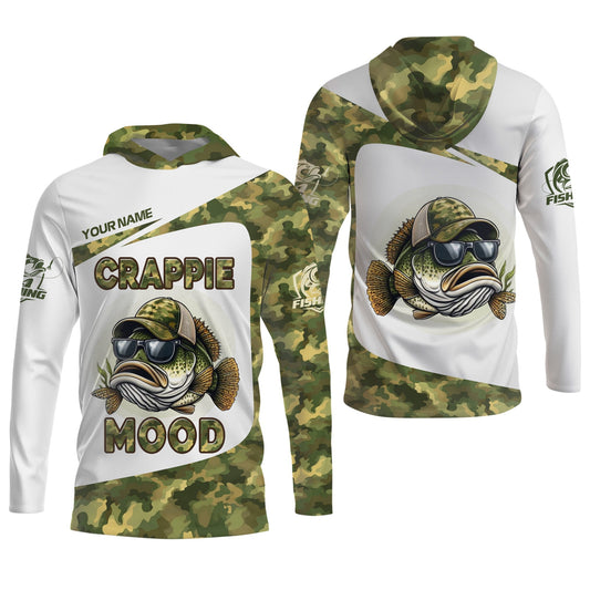 Maxcorners Crappie Mood Camo Fishing Shirt,  SPF Shirts For Men, Gag Gifts For Men, Men Long Sleeve Shirts