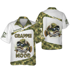 Maxcorners Crappie Mood Camo Fishing Shirt,  SPF Shirts For Men, Gag Gifts For Men, Men Long Sleeve Shirt