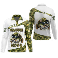 Maxcorners Crappie Mood Camo Fishing Shirt,  SPF Shirts For Men, Gag Gifts For Men, Men Long Sleeve Shirt