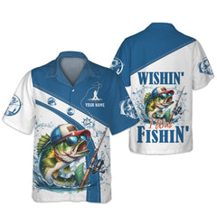 Maxcorners Wishin I Was Fishin, SPF Shirts For Men, Funny Fishing Shirt, Men Long Sleeve Shirt, Gift For Fisherman