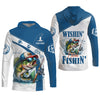 Maxcorners Wishin I Was Fishin, SPF Shirts For Men, Funny Fishing Shirt, Men Long Sleeve Shirt, Gift For Fisherman