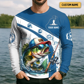 Maxcorners Wishin I Was Fishin, SPF Shirts For Men, Funny Fishing Shirt, Men Long Sleeve Shirt, Gift For Fisherman
