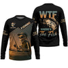 Maxcorners WTF Where's The Fish, Funny Skeleton Shirts, Fishing UV Shirts, Gag Gifts For Men, Mens Casual Shirt