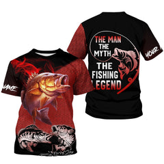 Maxcorners The Man The Myth The Legend, Breathable Long Sleeve Shirt, Funny Fishing T-Shirt, Men Long Sleeve Shirt