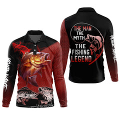 Maxcorners The Man The Myth The Legend, Breathable Long Sleeve Shirt, Funny Fishing T-Shirt, Men Long Sleeve Shirts