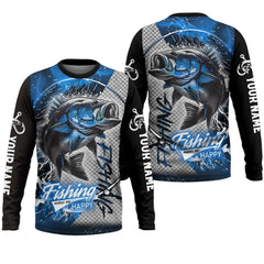 Maxcorners Fishing Makes Me Happy UV Shirts For Men, SPF Long Sleeve Shirts, Breathable Long Sleeve Shirts