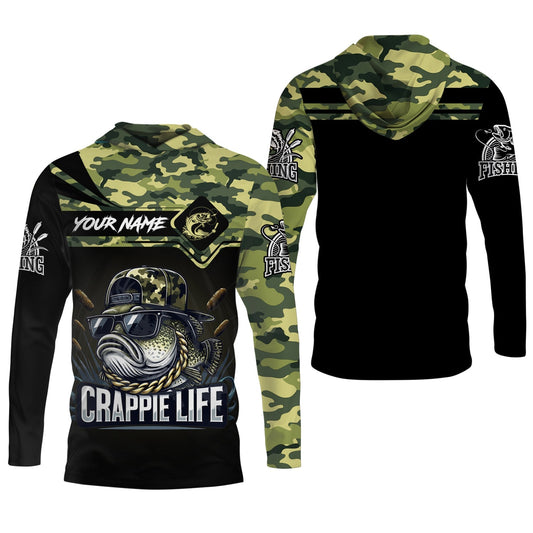 Maxcorners Camo Fishing Shirt, Fishing T-Shirts Funny, Hooded Sun Shirt, SPF Long Sleeve Shirts, Men Long Sleeve Shirt