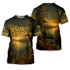 Maxcorners Bible Story Fish And Bread, Long Sleeve Fishing Shirts, SPF Shirts For Men, Fishing UPF Shirts, Sun Shirts For Men