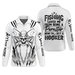 Maxcorners Fishing Saved Me From Becoming a Pornstar SPF Shirts For Men, Breathable Long Sleeve Shirt, Gag Gifts For Men