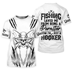Maxcorners Fishing Saved Me From Becoming a Pornstar SPF Shirts For Men, Breathable Long Sleeve Shirt, Gag Gifts For Men