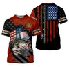 Maxcorners Patriotic Fishing Shirt, Largemouth Bass Fishing SPF Shirt, Fisherman Outfit, Men Long Sleeve Shirt