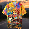 Maxcorners America Turns 250 & Route 66 Turns 100 Commemorative Hawaiian Shirt