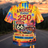 Maxcorners America Turns 250 & Route 66 Turns 100 Commemorative Hawaiian Shirt