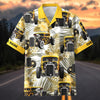 Maxcorners Personalized Car Yellow Flame Hot Rod Tropical Floral Hawaiian Shirt