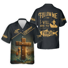 Maxcorners Follow Me And I Will Make You Fishers Of Men Fishing UPF Shirts, Jesus Fishing Shirt, Funny Fishing Shirt