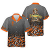 Maxcorners Skull Camo Personalized Fishing Shirt, Skeleton Angler, Skeleton Fisherman, Fishing Shirts For Men
