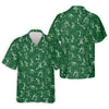 Maxcorners Stick Figure Golf Pose Shamrock Golf Shirt, St Patrick's Day Golf Tops For Men, Polo Shirts For Men