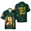Maxcorners Grip It Rip It Sip It Golf And Beer St Patrick's Day Green Golf Shirts For Men, Golf Gift For Men