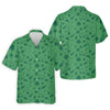 Maxcorners Dark Green Golf Items Seamless Pattern St. Patrick’s Day Shamrock Golf Shirt, Golf Shirts For Men