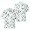 Maxcorners Stick Figure Golf Pose St Patrick's Day Shamrock White Golf Shirt, Polo Shirts For Men, Golf Shirts For Men