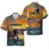 Maxcorners Gone Squatchin And Catchin UFO Bigfoot Fishing UPF Shirts, Fishing Gifts For Men, Fishing Shirts For Men