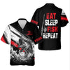 Maxcorners Eat Sleep Fish Repeat Water Splash Fishing UPF Shirts, Fisherman Gift, Fishing Shirts For Men