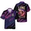 Maxcorners The Lone Below Shark And Skull Purple Fishing Shirt, SPF Shirt For Men, Men's Fishing Shirt