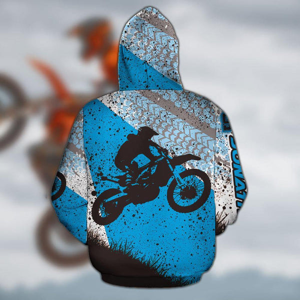 Maxcorners Motocross Expert Rider ( Blue ) Customize Name And Number 3D Shirts