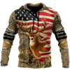 Max Corner Deer Hunting America Flag 3D All Over Printed Shirts Gift For Hunter