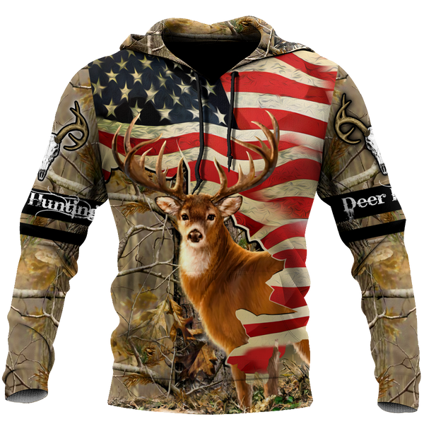 Max Corner Deer Hunting America Flag 3D All Over Printed Shirts Gift For Hunter