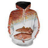 Maxcorners Personalized Red Fish Puppy Drum Tournament Fishing 3D Shirts