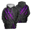 Maxcorners Purple Claw Marks Hawaiian Golf Shirt, Scratch Print Women's Golf Tops, Ladies Golf Shirts LM1507
