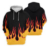 Maxcorners Black Red Yellow Flame Sleeve Golf Shirt, Hawaiian Golf Shirt, Golf Tops For Women LM1507