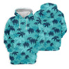 Maxcorners Turquoise Palm Tree Tropical Golf Shirt, Women's Golf Shirt, Golf Polo For Women, Golf Shirts For Women LM1507